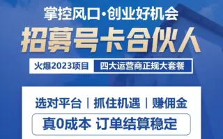 零成本创业，招募流量卡合伙人，月入过万不是梦-蛙言小栈