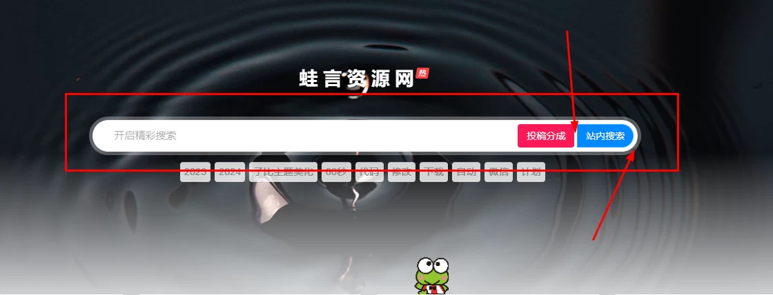 子比主题美化 – 自定义首页搜索栏按钮&边框美化-蛙言小栈
