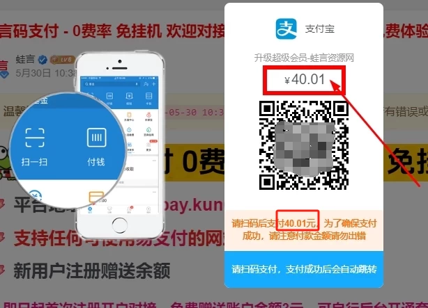 子比主题对接蛙言码支付并开启PC端扫码支付教程-蛙言小栈