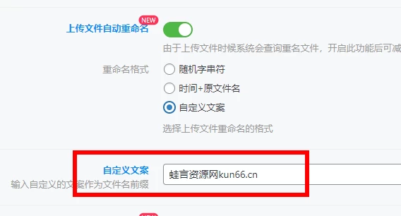 子比主题教程 – 上传附件自定义前缀名-蛙言小栈