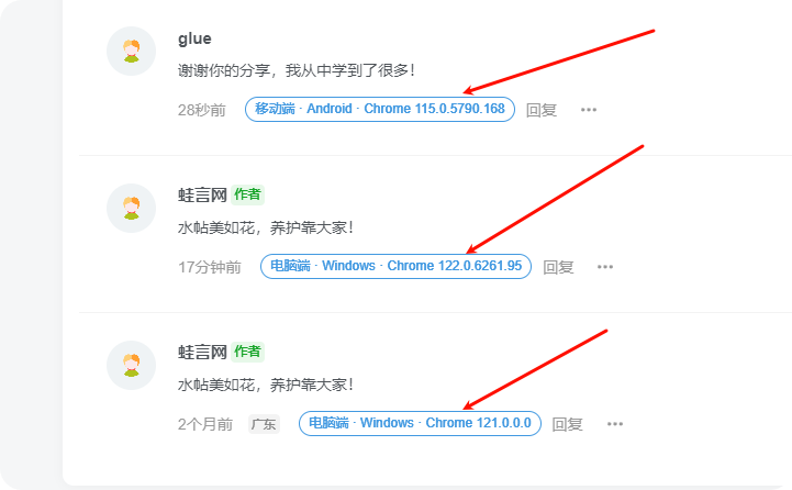 子比主题 – 评论区显示用户设备与浏览器版本信息功能代码-蛙言网